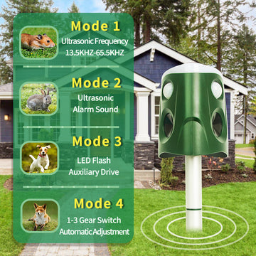 360°Ultrasonic Animal Repeller Cat Repellent Outdoor, Dog Repellent